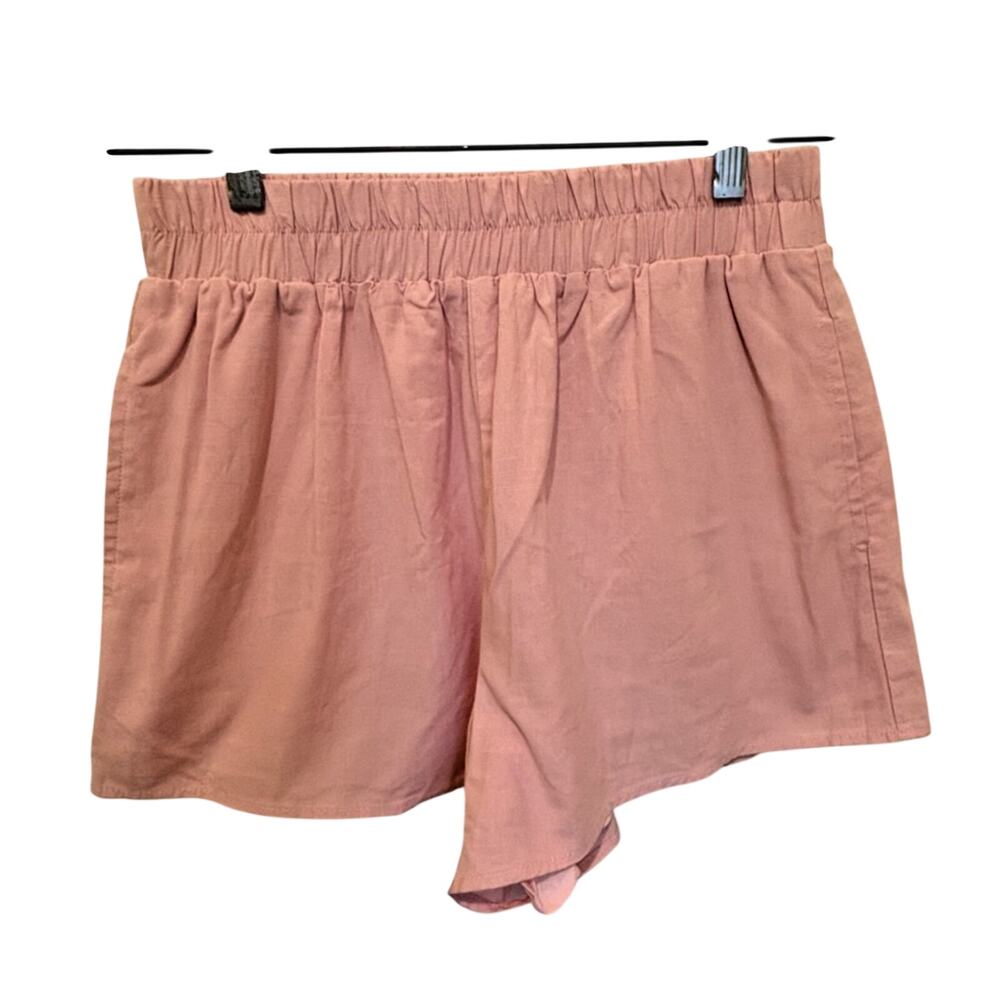Day + Moon Womens Medium Pink Cotton Pocketed Pull On Shorts NWT